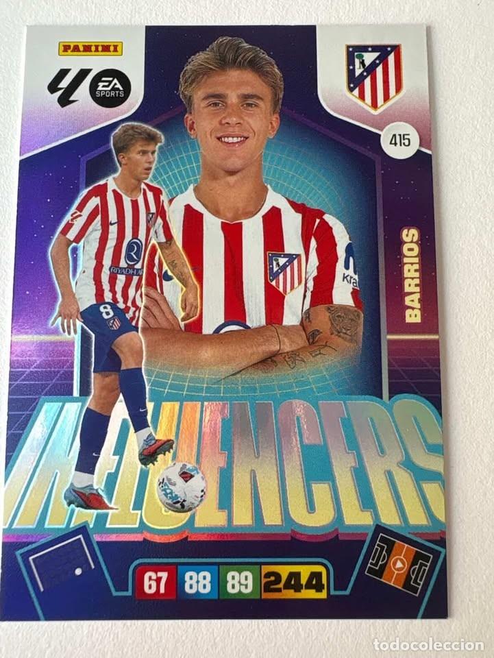 Coleccionismo deportivo: Pablo Barrios Atl&eacute;tico de Madrid Influencers 415 Adrenalyn 2025-26