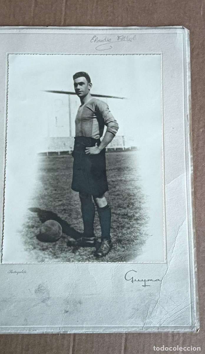 Coleccionismo deportivo: Fotograf&iacute;a antigua de futbolista - Fot&oacute;grafo Portugalete Guyma - A lapicero Erandio &ndash; Futbol