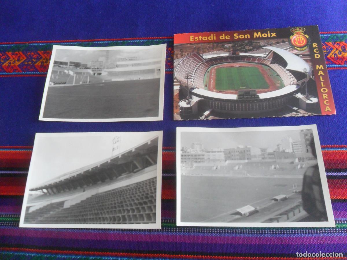 Coleccionismo deportivo: RCD MALLORCA 3 FOTO ORIGINAL ESTADIO LUIS SITJAR A&Ntilde;O 1976 Y POSTAL ESTADI DE SON MOIX 2000 2001.
