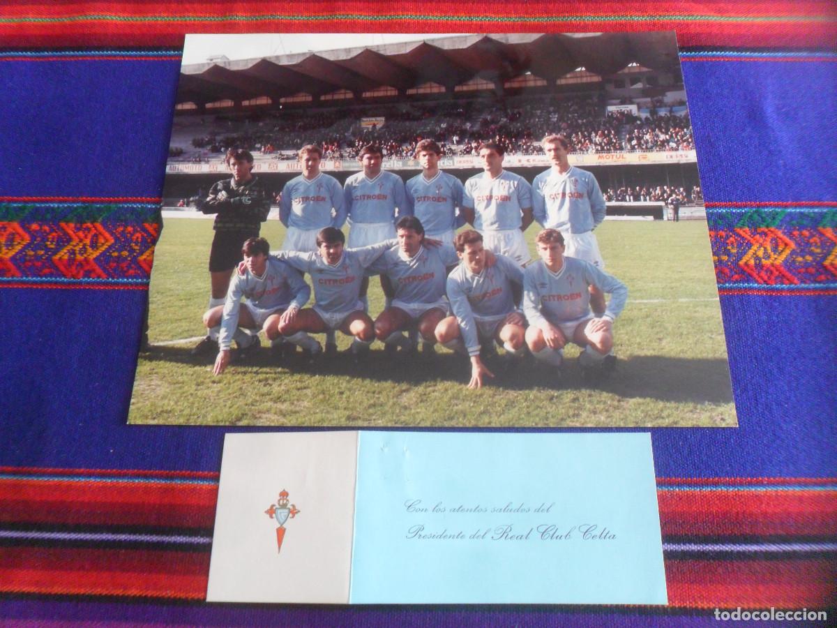 Coleccionismo deportivo: FOTO DE MANUEL GARC&Iacute;A MAGAR REAL CLUB CELTA DE VIGO 25X20 CMS A&Ntilde;OS 90 CON TARJETA DEL PRESIDENTE. BE