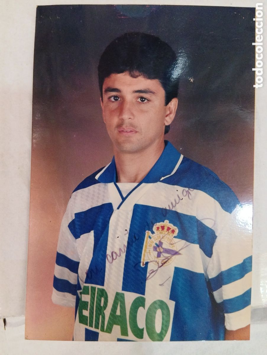 Coleccionismo deportivo: Fotografia de Bebeto, firmada por &eacute;l, Jugador del Deportivo de la Coru&ntilde;a