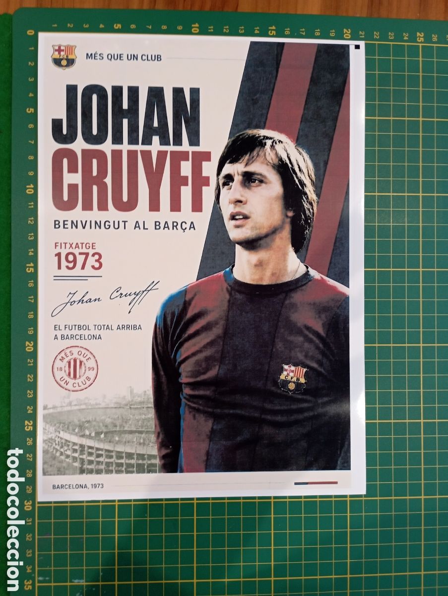 Coleccionismo deportivo: Reproducci&oacute;n en papel Fotogr&aacute;fico 30x20 Bienvenida al Barca Johan Cruyff 1973
