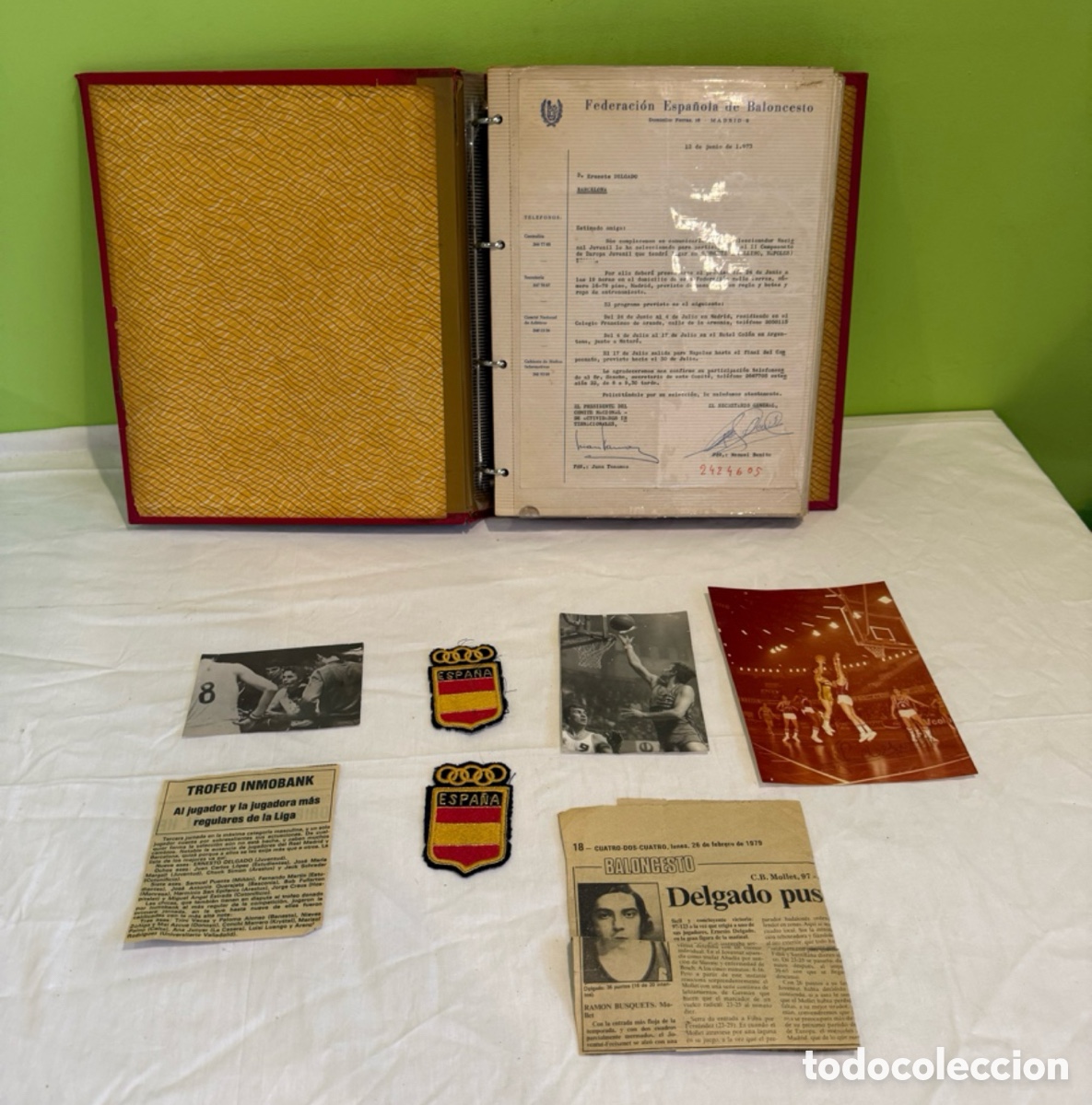 Coleccionismo deportivo: &Aacute;lbum Personal Ernesto Delgado &ndash; Selecci&oacute;n Espa&ntilde;ola y Joventut, A&ntilde;os 70