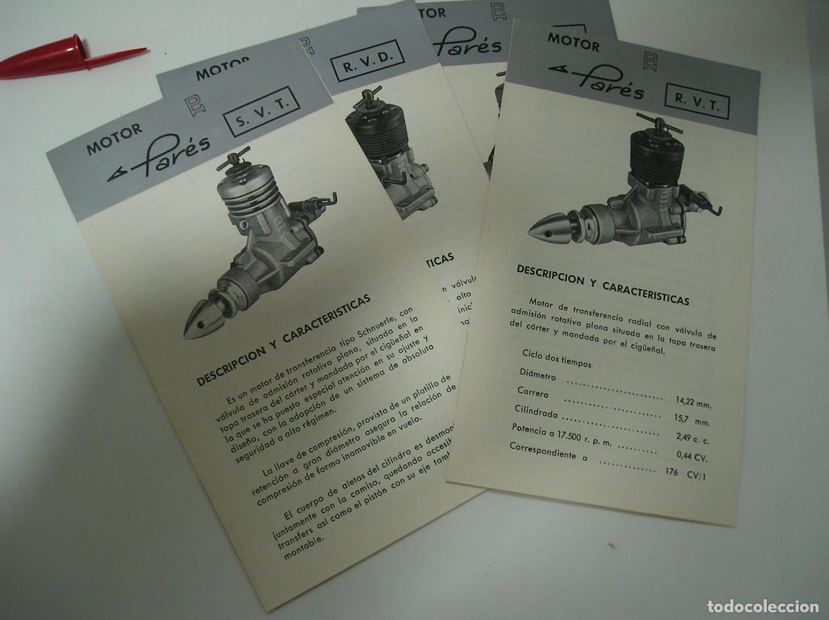 Coleccionismo deportivo: FOLLETO MOTOR AEROMODELISMO O AVIONETAS - MOTOR PARES - 4 FOLLETOS DISTINTOS (26-11)
