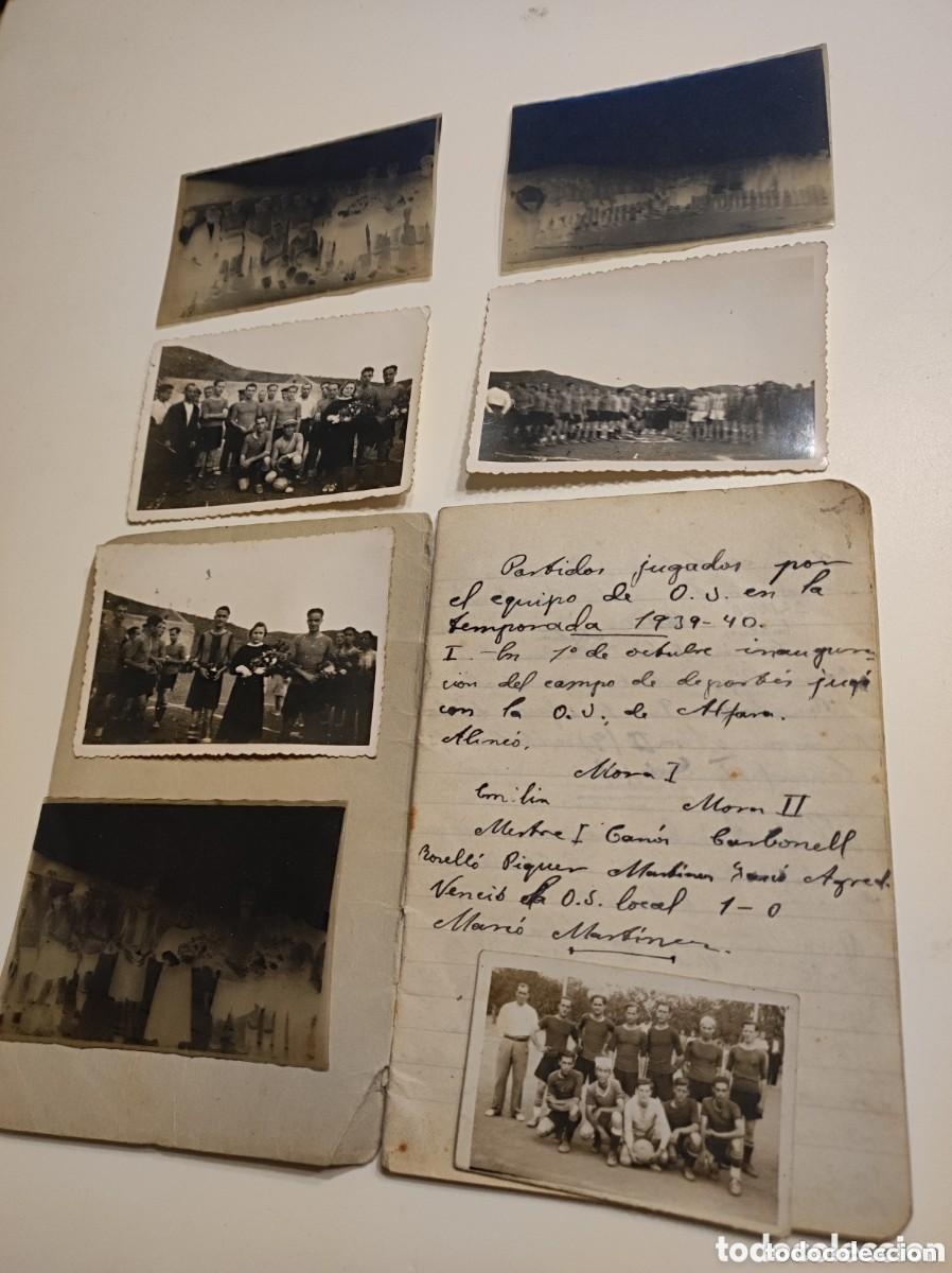 Sports collectibles: Lote de futbol Algar del Palancia Valencia fotos y libreta partidos resultados 1939 y 1940 muy raro