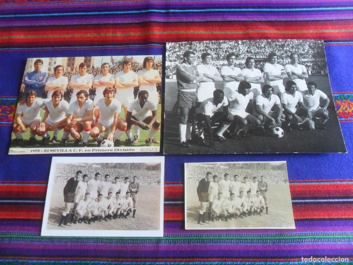 Coleccionismo deportivo: SEVILLA FC 20 FOTO ALINEACIONES CON 1976 1977 CON AUT&Oacute;GRAFOS Y 1956 1957 ORIGINAL. CON REGALO. LUJO.