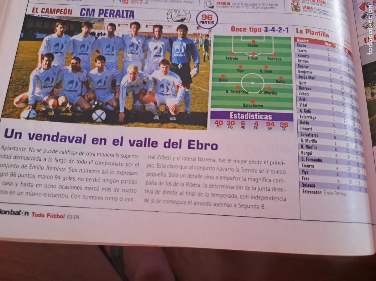 Coleccionismo deportivo: Foto recorte de Don Bal&oacute;n.2003-04. CM Peralta