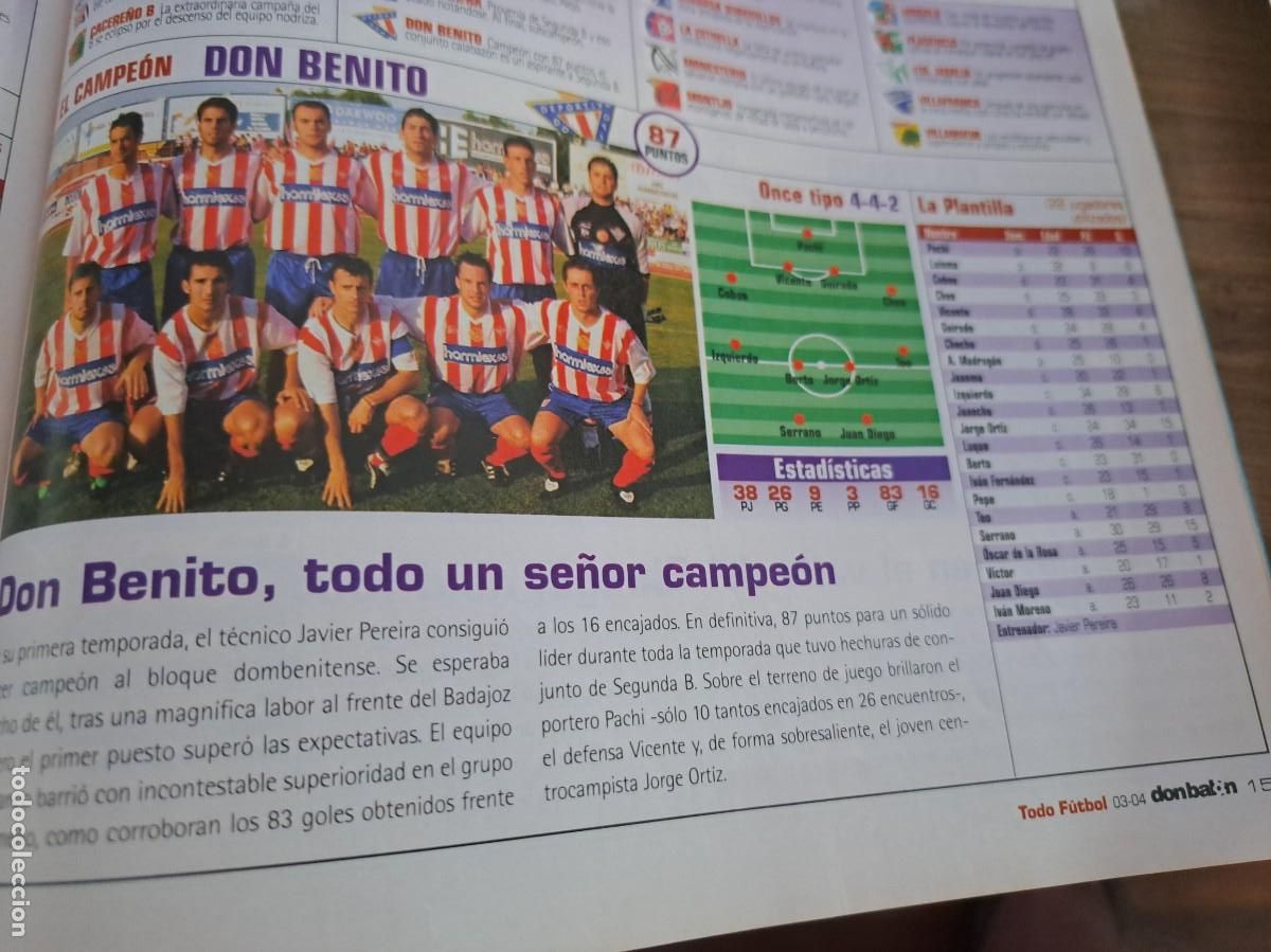 Coleccionismo deportivo: Foto recorte de Don Bal&oacute;n.2003-04. Don Benito
