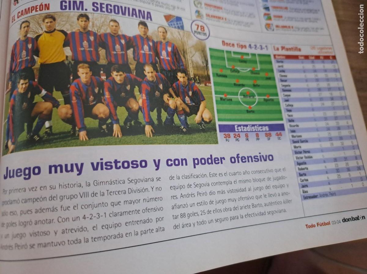 Coleccionismo deportivo: Foto recorte de Don Bal&oacute;n.2003-04. Gimnasia Segoviana