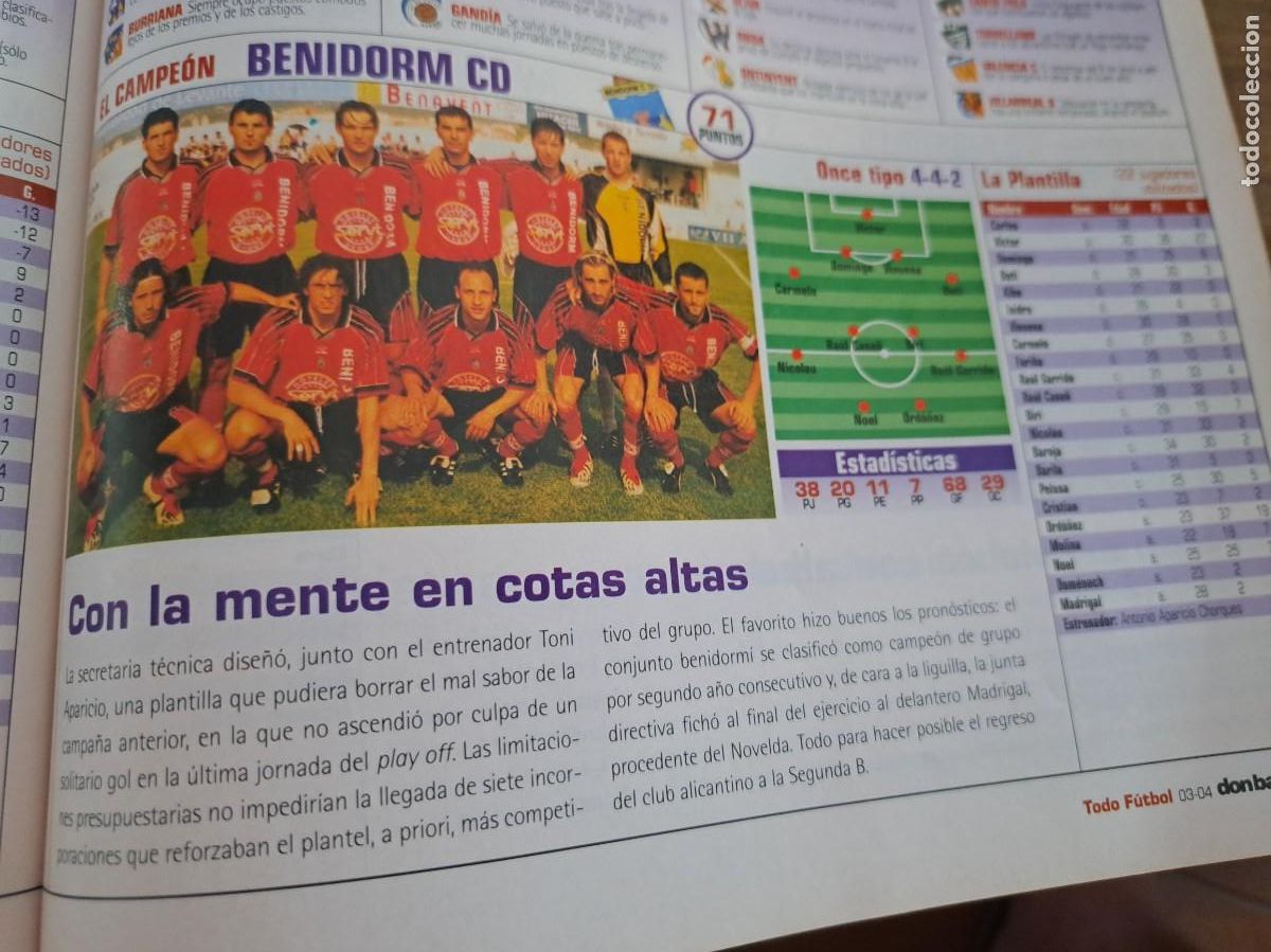 Coleccionismo deportivo: Foto recorte de Don Bal&oacute;n.2003-04. Benidorm CD