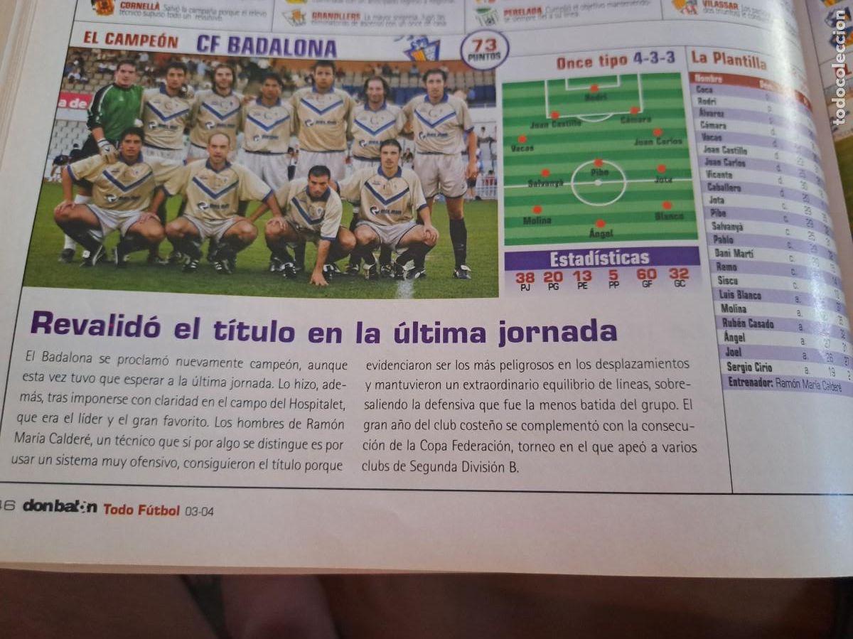 Coleccionismo deportivo: Foto recorte de Don Bal&oacute;n.2003-04. CF Badalona