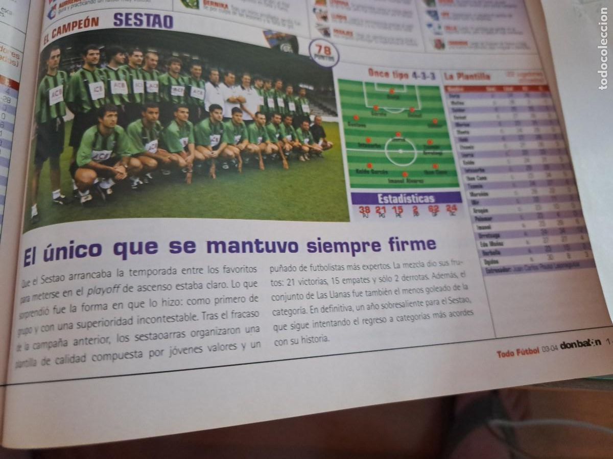 Coleccionismo deportivo: Foto recorte de Don Bal&oacute;n.2003-04. Sestao River