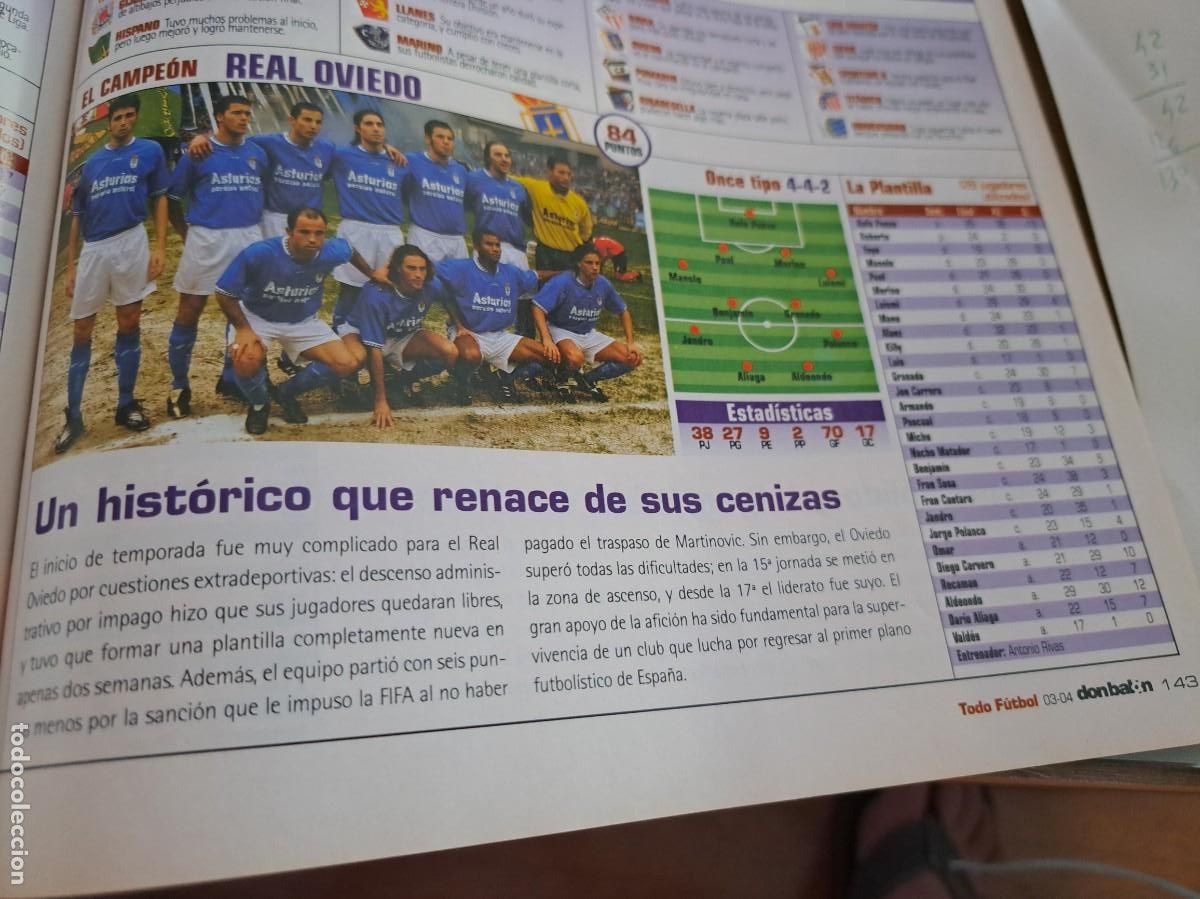 Coleccionismo deportivo: Foto recorte de Don Bal&oacute;n.2003-04. Real Oviedo