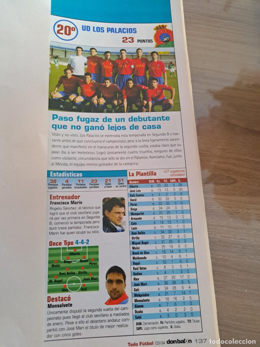 Coleccionismo deportivo: Foto plantilla y jugadores Don Bal&oacute;n.2003-04.UD UD Los Palacios