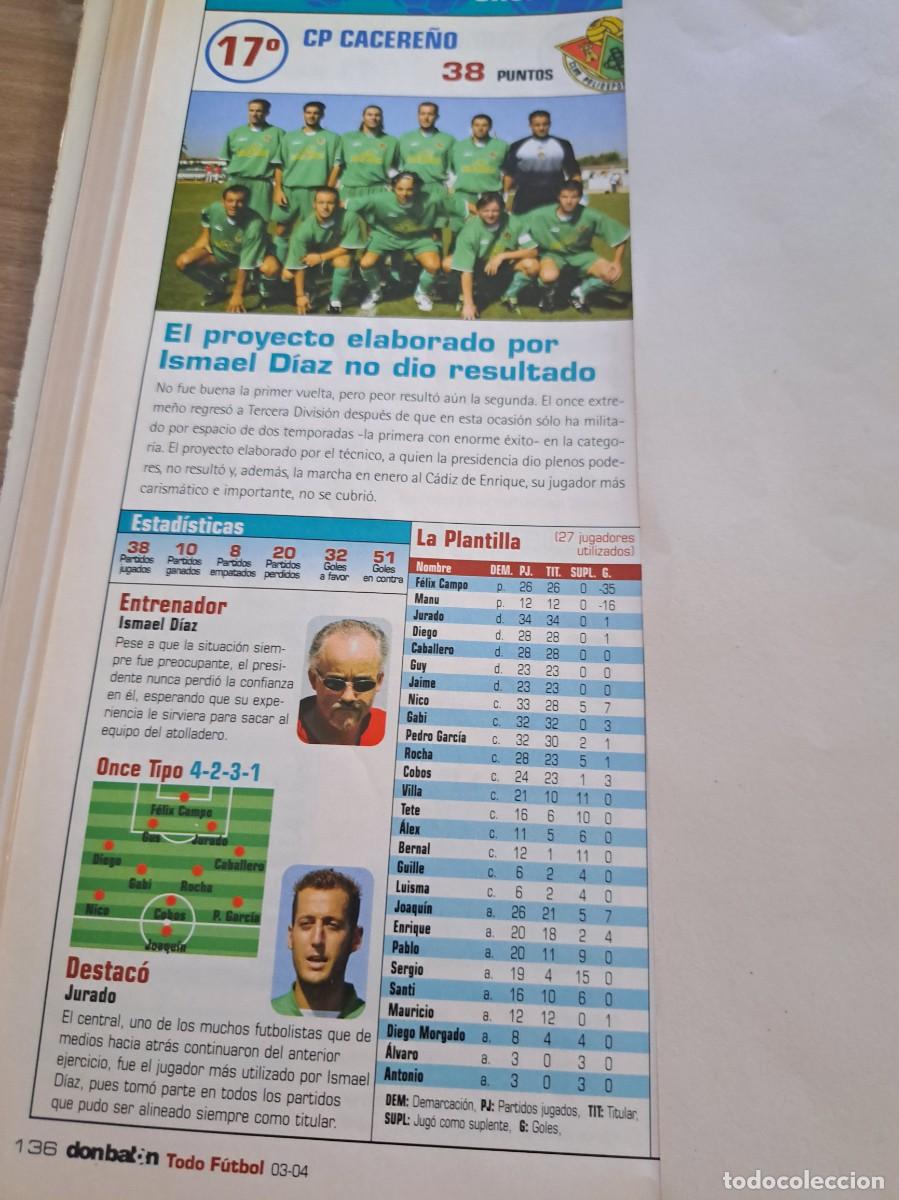 Coleccionismo deportivo: Foto plantilla y jugadores Don Bal&oacute;n.2003-04. CP Cacere&ntilde;o
