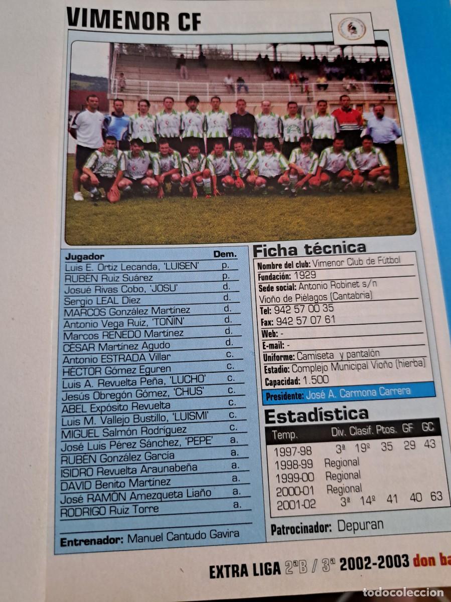 Coleccionismo deportivo: Foto plantilla y jugadores Don Bal&oacute;n 2002-03. Vimenor CF