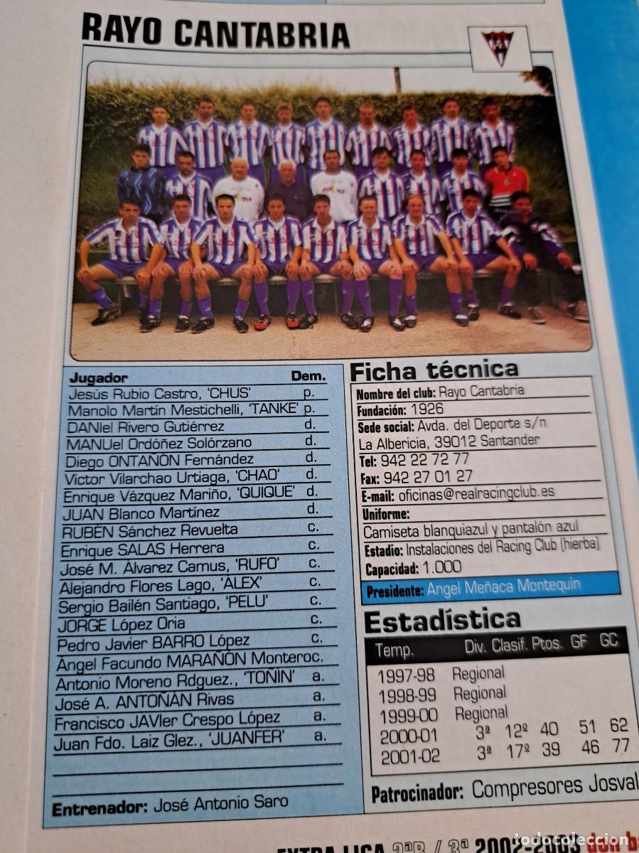 Coleccionismo deportivo: Foto plantilla y jugadores Don Bal&oacute;n 2002-03. Rayo Cantabria