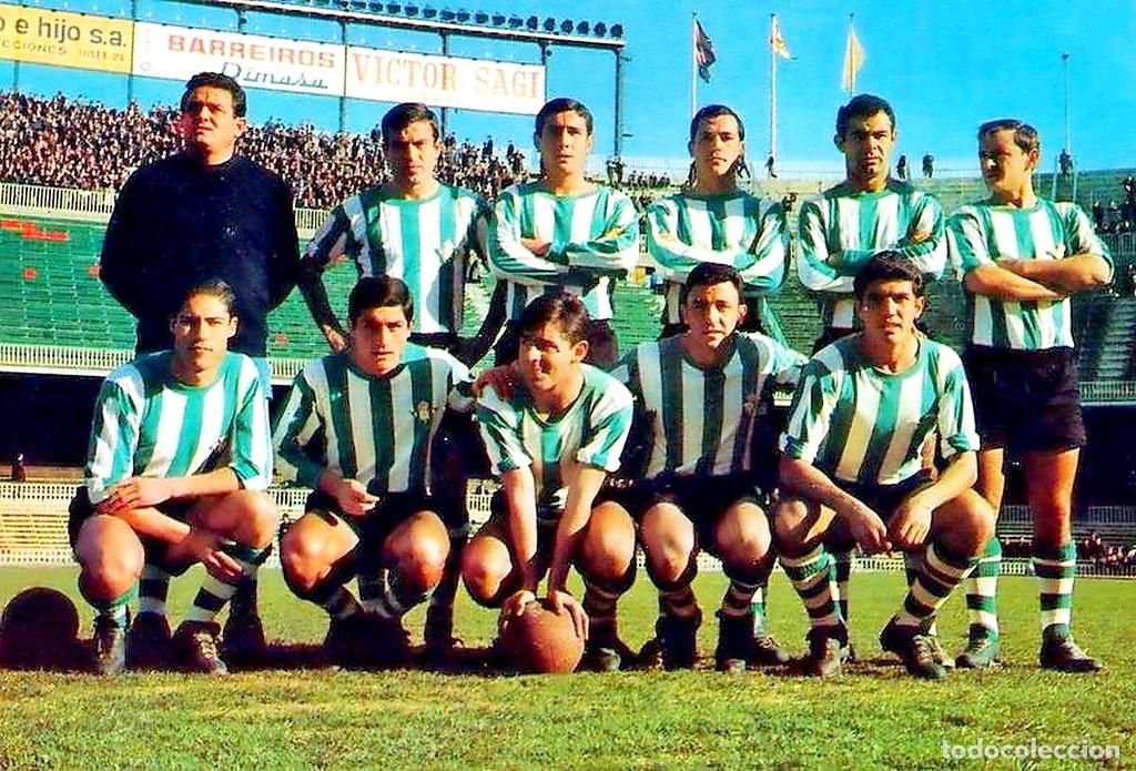 Coleccionismo deportivo: R. BETIS B. ALINEACI&Oacute;N PARTIDO DE LIGA 1966-1967 EN EL CAMP NOU VS EL CONDAL. FOTO