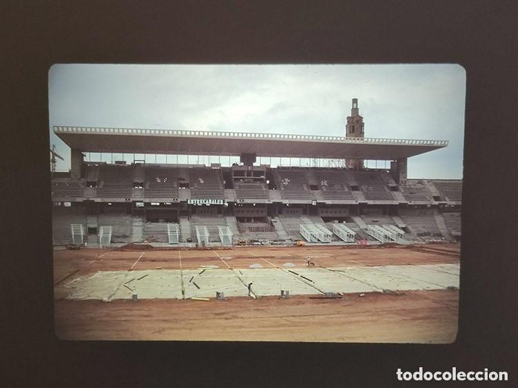 Collezionismo sportivo: Lote 7 diapositivas construccion obras Estadio Olimpico Llu&iacute;s Companys Montju&iuml;c, Barcelona 92