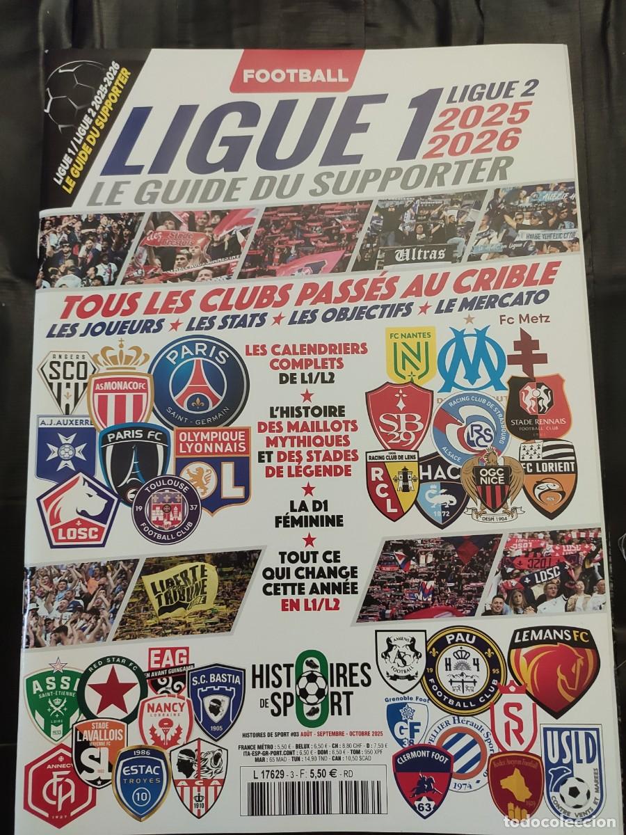 Coleccionismo deportivo: Gu&iacute;a Ligue 1 Ligue 2 2025-2026 Histoires de Sport 3 guide du supporter