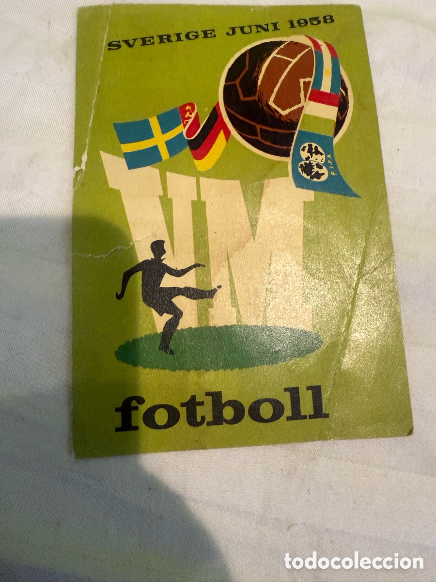 Sports collectibles: POSTAL ORIGINAL MUNDIAL F&Uacute;TBOL SUECIA 1958 &ndash; G&Ouml;TEBORG &ndash; MATASELLOS ESPECIAL