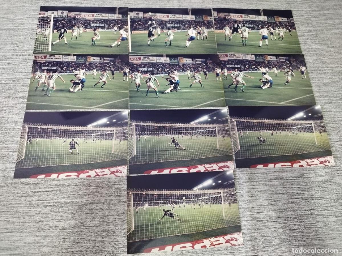 Coleccionismo deportivo: Lote 27 fotos originales Tenerife&ndash;Betis 0&ndash;1, 1997 &ndash; Secuencia del penalti fallado &ndash;