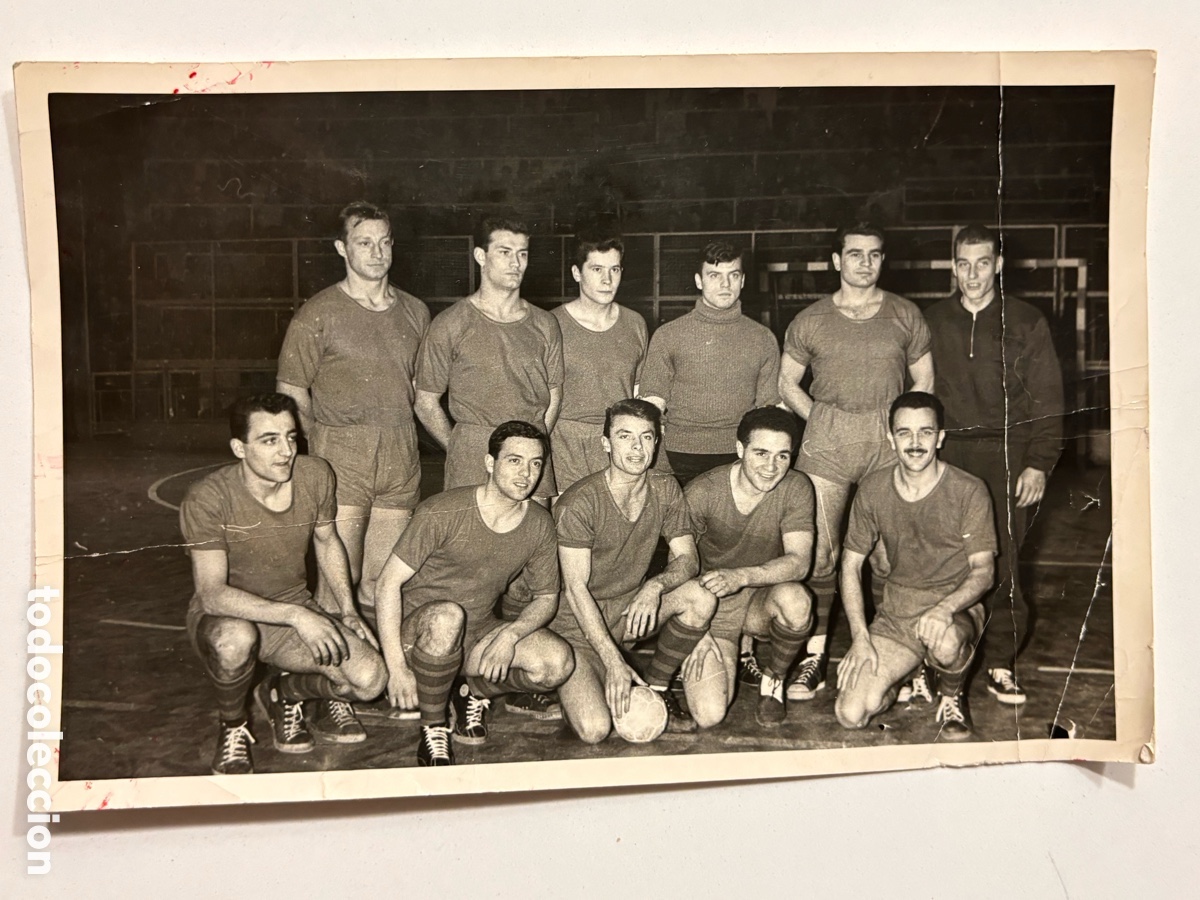 Coleccionismo deportivo: Foto original selecci&oacute;n nacional masculina balonmano de Francia 1950 Dubrez pichot chastanier Byl