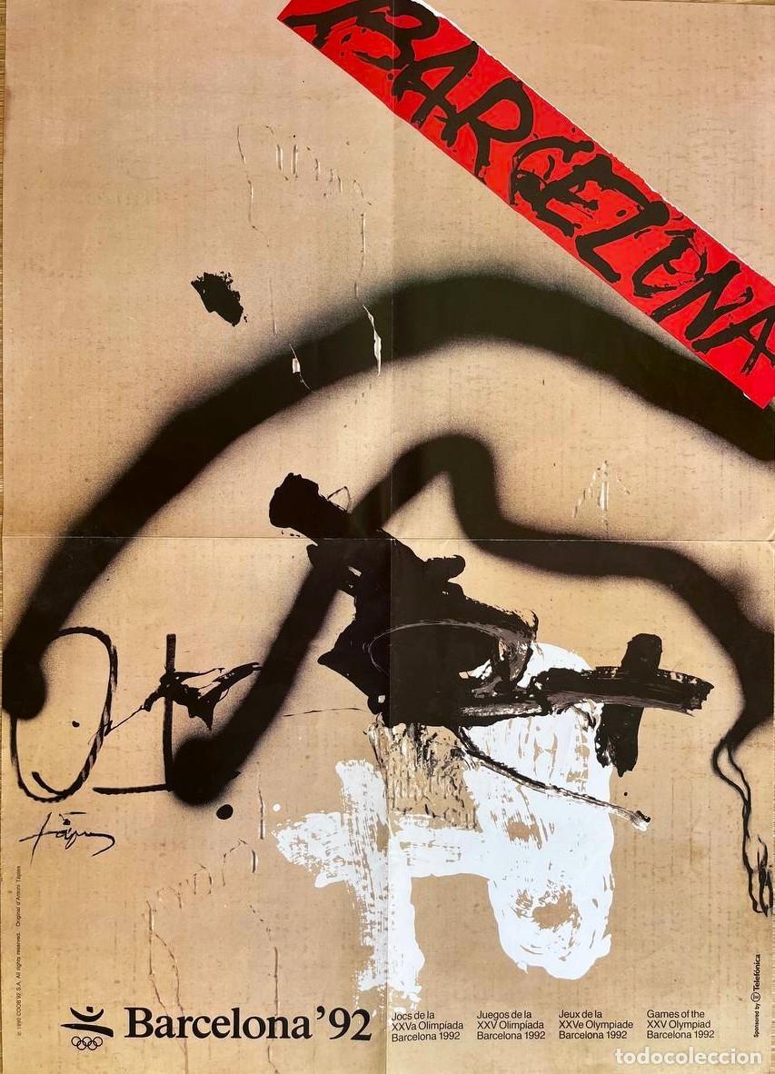Coleccionismo deportivo: Cartel original Antoni T&agrave;pies &ndash; Juegos Ol&iacute;mpicos Barcelona 1992 1992