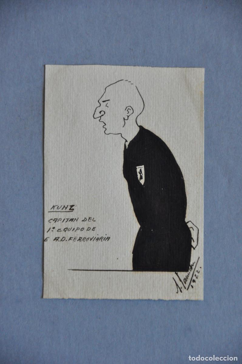 Coleccionismo deportivo: VI&Ntilde;ETA FIRMADA DEL A&Ntilde;O 1922 DEL JUGADOR BRASILE&Ntilde;O JULIO KUNTZ (KUNZ)-JUGADOR DE LA A. D. FERROVIARIA
