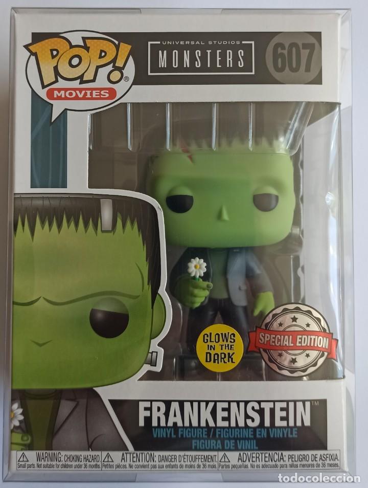Funko Pop: Funko Pop! Frankenstein con flor 607 (GITD) - Universal Studios Monsters + caja protectora - Foto 1