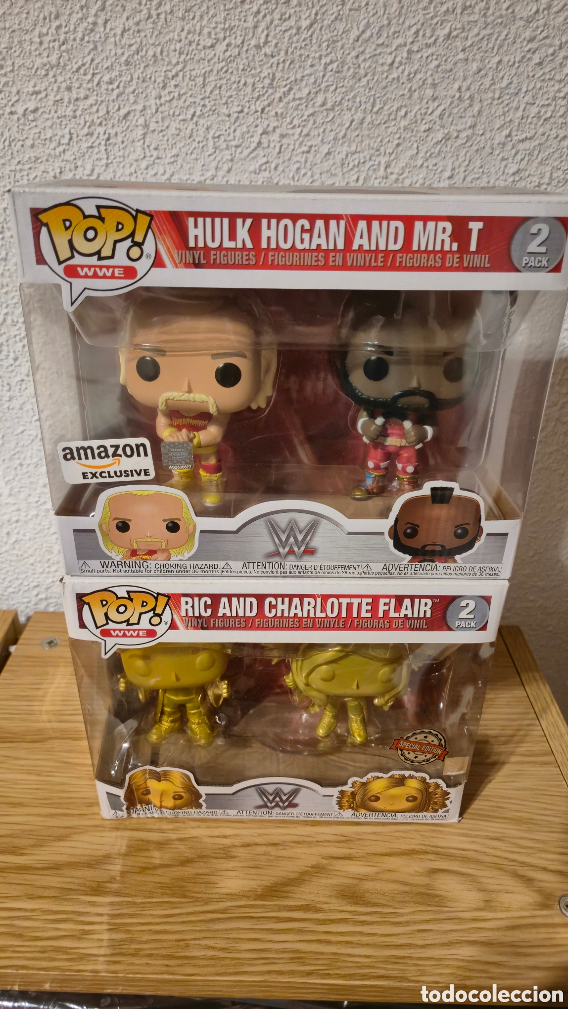 Funko Pop: Lote de 2 Funkos dobles Hulk Hogan y Charlotte y Ric Flair. Wwe wwf. El de Hogan y Mr T. Ver fotos