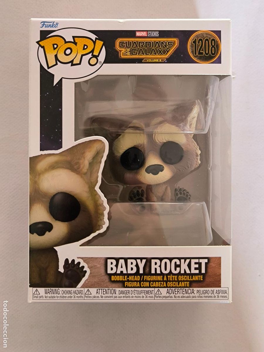 Funko Pop: FIGURA BABY ROCKET BOBBLE HEAD - FUNKO POP N&ordm; 1208 - GUARDIANS OF THE GALAXY VOLUME 3 - MARVEL (344)
