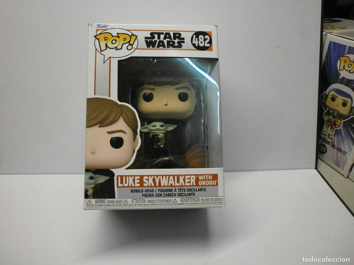 Funko Pop: funko pop 482 star wars luke skywalker with grogu buen estado en caja