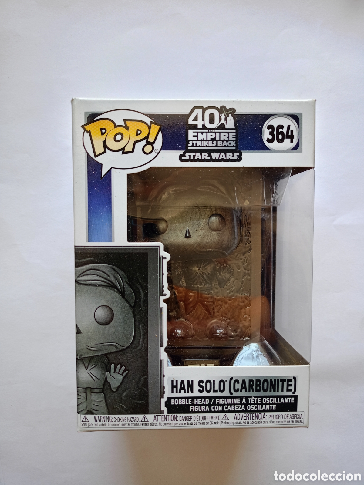 Funko Pop: Funko Pop! de Han Solo en Carbonita, n&uacute;mero 364, de la colecci&oacute;n del 40 aniversario de The Empire St