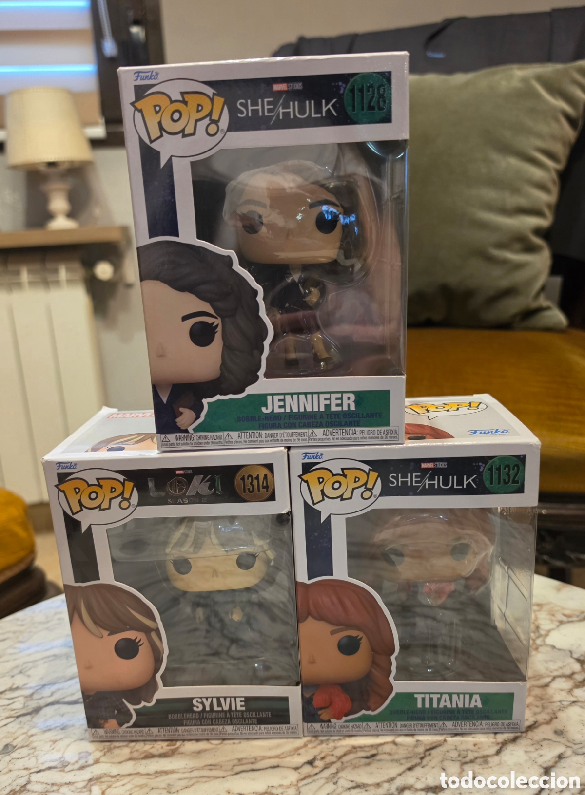 Funko Pop: Lote 3 Funko Pop! Marvel - She-Hulk (Jennifer, Titania) y Loki (Sylvie) - Nuevos en caja
