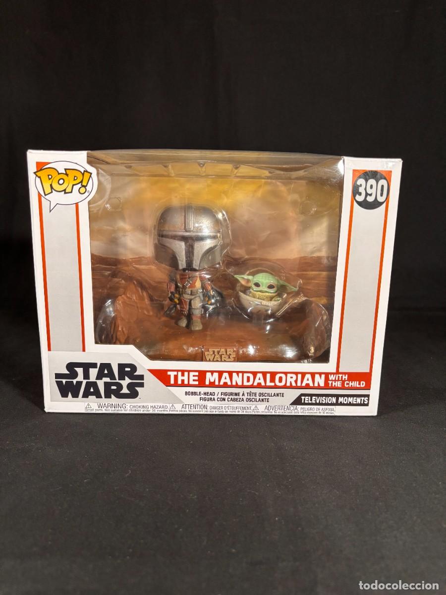 Funko Pop: FUNKO POP STAR WARS THE MANDALORIAN WITH THE CHILD GROGU N&ordm; 390 TELEVISION MOMENTS