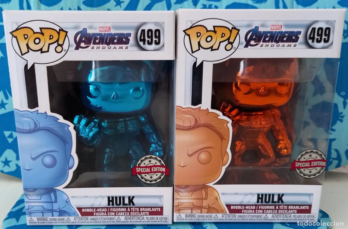 Funko Pop: Lote 2 Funko Hulk Marvel Avengers Chrome Blue Orange Special Edition 499 Pop