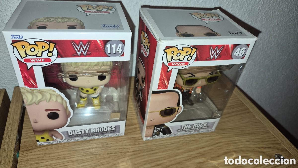 Funko Pop: 2 antiguos Funkos Pop Dusty Rhodes y The Rock wrestling wwe wwf wrestler