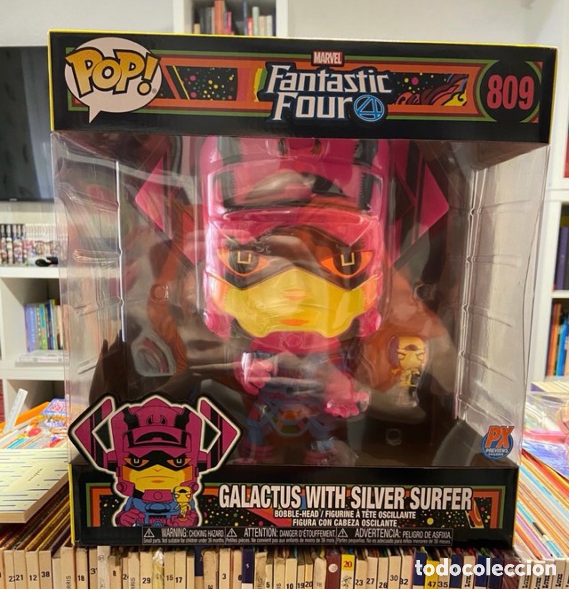 Funko Pop: Funko pop jumbo galactus with silver surfer fant&aacute;stic four marvel 809 glow dark 10 pulgadas