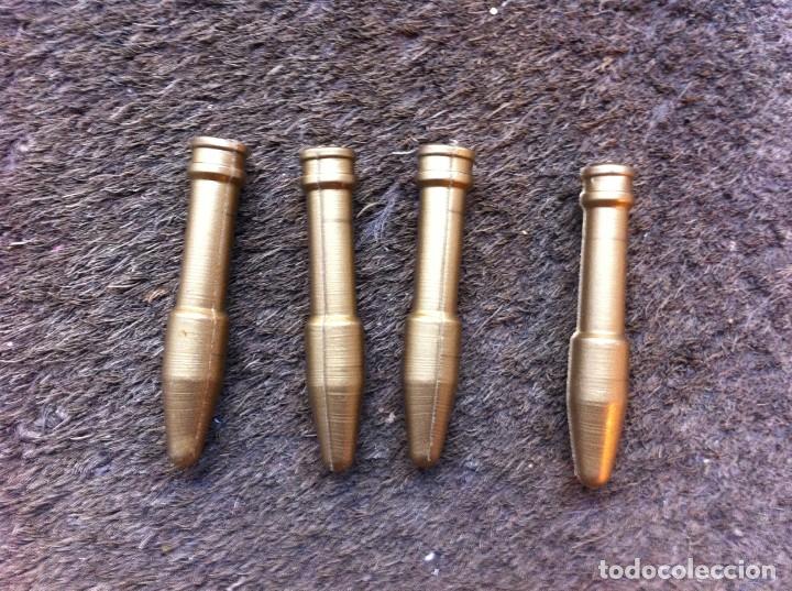 Geyperman: 4 PROYECTILES DE GEYPERMAN. GEYPER MAN. MILITAR. LARGO: 6,5cm. - Foto 1