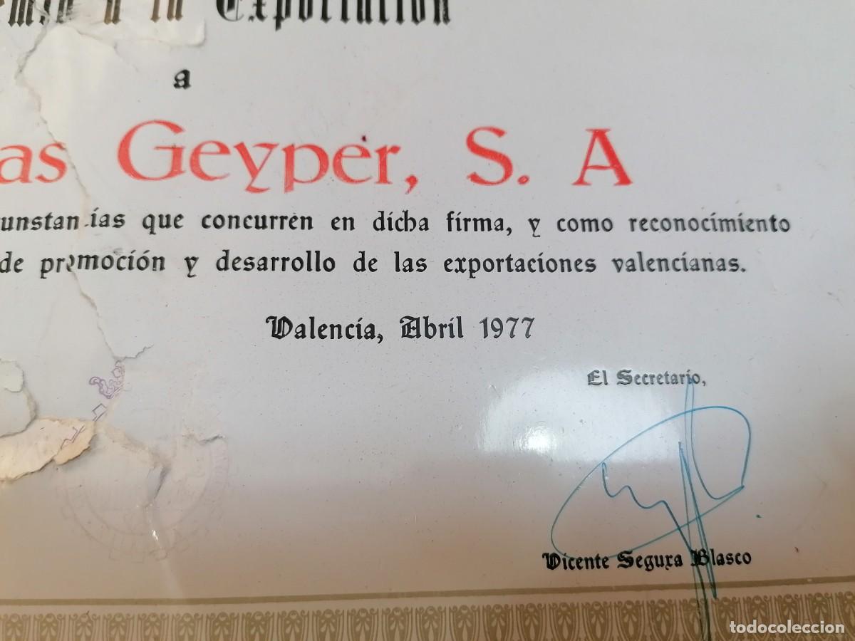 Geyperman: GEYPER CUADRO PREMIO A LA EXPORTACI&Oacute;N 1977. C&Aacute;MARA DE COMERCIO. - Foto 4