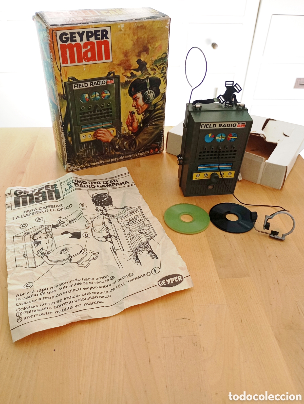 Geyperman: Geyperman Radio de campa&ntilde;a en funcionamiento Juguete espa&ntilde;ol Industrias Geyper 1977 # retro vintage
