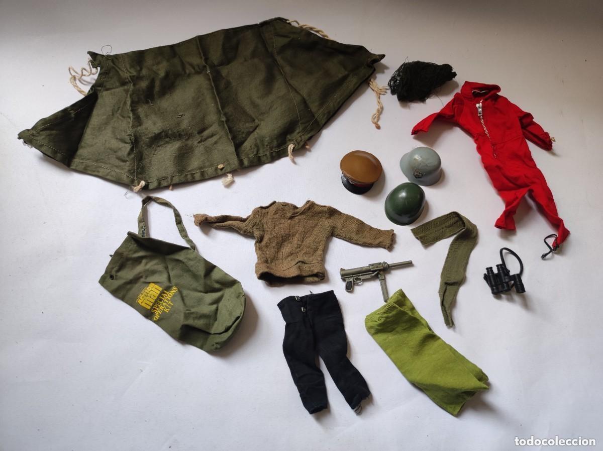 Geyperman: Lote de complementos para geyperman - action man gorra alemana, casco aleman, tienda, vestidos, etc