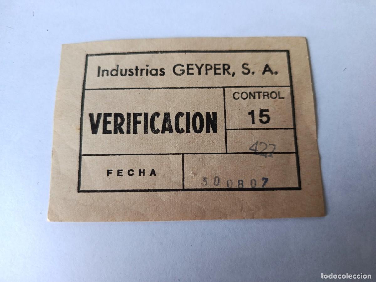 Geyperman: Hoja de VERIFICACI&Oacute;N DE CONTROL geyperman de GEYPER a&ntilde;os 70 (1)