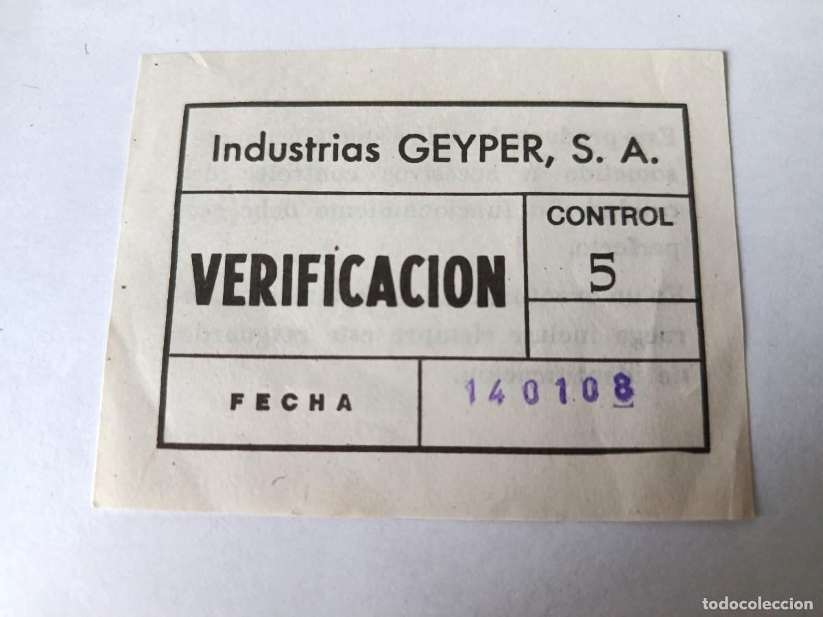 Geyperman: Hoja de VERIFICACI&Oacute;N DE CONTROL geyperman de GEYPER a&ntilde;os 70 (6)