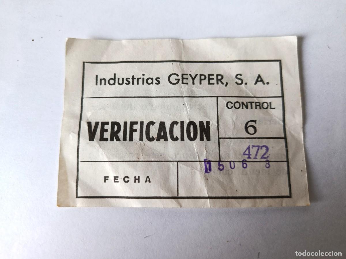 Geyperman: Hoja de VERIFICACI&Oacute;N DE CONTROL geyperman de GEYPER a&ntilde;os 70 (6)