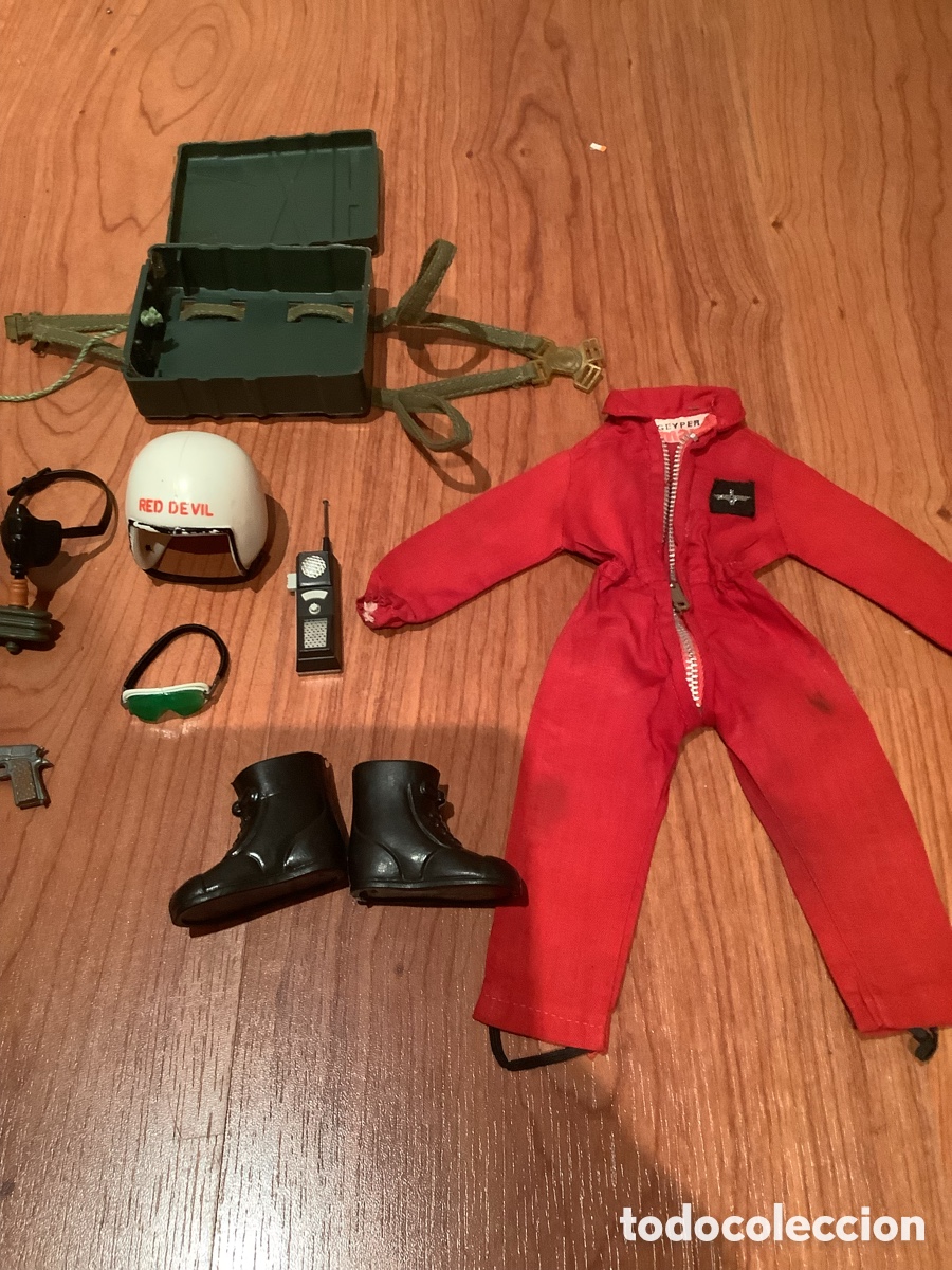 Geyperman: Conjunto Completo del Geyperman Red Devil Paracaidista con Paracaidas Marr&oacute;n y M&aacute;scara de Oxigeno - Foto 4