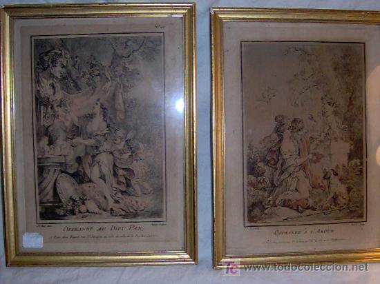 Grabados antiguos y estampaciones: PAREJA DE GRABADOS - Foto 1
