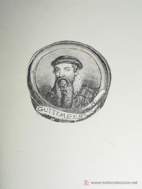 Druckgrafik: ANTIGUO GRABADO DE GUTTEMBERG - ESTA PEGADO EN UNA HOJA - EL GRABADO MIDE 5,5 X 5,5 CMS.