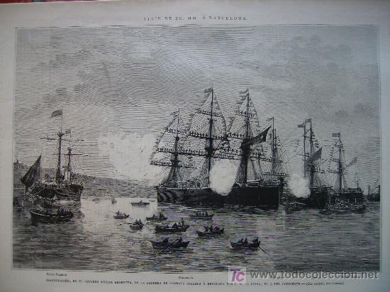Grabados antiguos y estampaciones: inauguracion del crucero reyna regente 33x22
